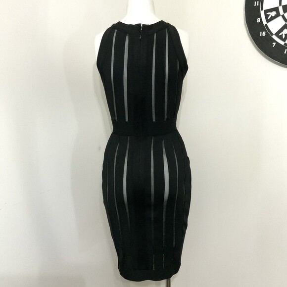 Femme Los Angeles Bandage Dress Black Body Con Sleeveless M - Picture 2 of 10